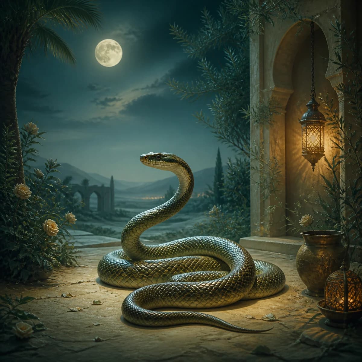 Snake dream symbol illustration